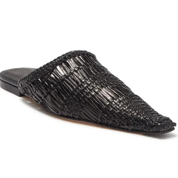 MIISTA Erica Woven Leather Pointed Toe Mules - Picture 1 of 6